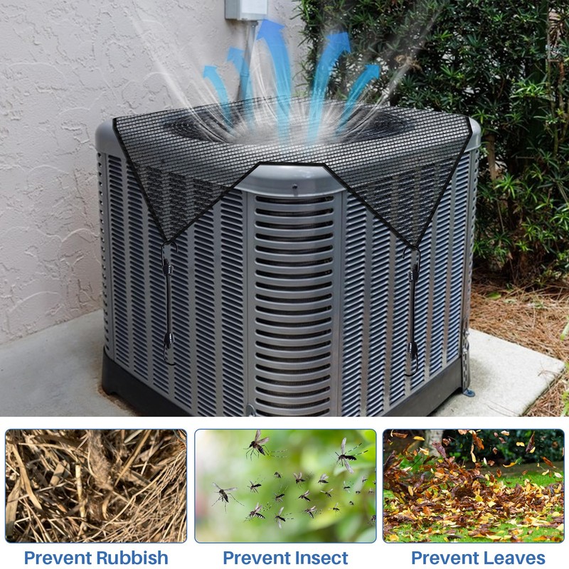 ECOOPTS 36"x36" Air Conditioner Top Mesh Cover with Bungee Cords