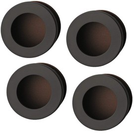 Gedotec Shell Handle Round Furniture Handle Dark Brown Plastic Handle - H2068 | Handle Diameter 54 mm | Sliding Door Handle with Grooves for Inlet | Pack of 4 - Inlet Handles for Gluing or Milling