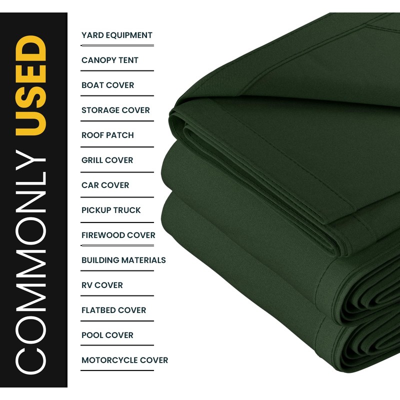 PROTARP Heavy Duty 14 OZ Water Resistant Canvas Tarp, UV