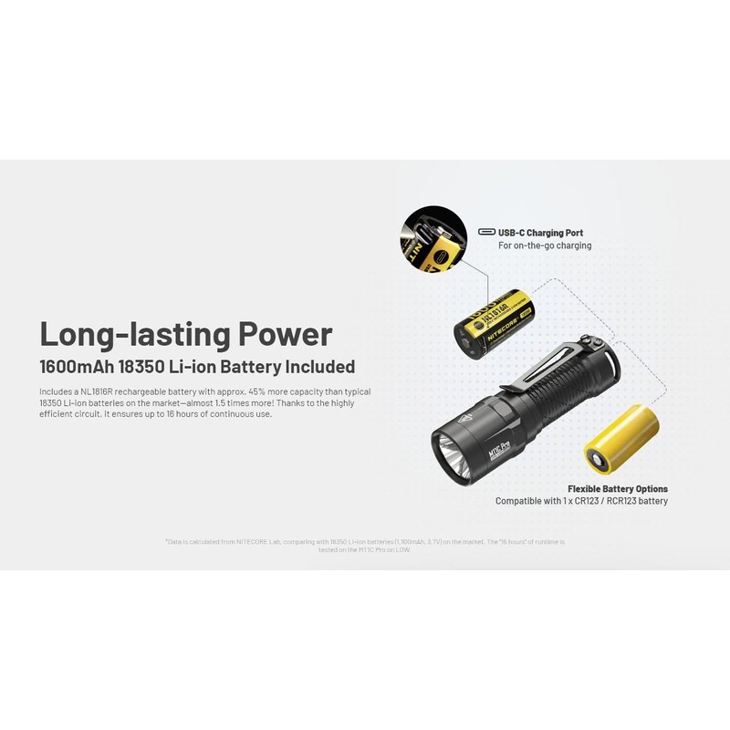 Nitecore MT1C PRO Compact Everyday Carry Flashlight- 1,000 Lumens w/