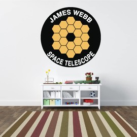 Decal Sticker Vinyl Removable Home Decor Kids Bedroom Vinyl James Webb Space Telescope Image Logo Adhesive Art Decoration Honeycomb Mirrors Design Removable Astronomy Art Home Decal
