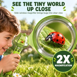 Insect Viewer Box for Kids Nature Observation – 2X Magnifier Bug Catcher for Outdoor Exploration and Learning