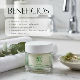 Crema Facial con Colágeno, Elastina y Ácido Hialurónico | Hidratante para Piel Madura con Vitaminas A y E 50g