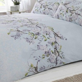 Eloise Duvet Cover Set, Polyester-Cotton, Duck Egg, Single