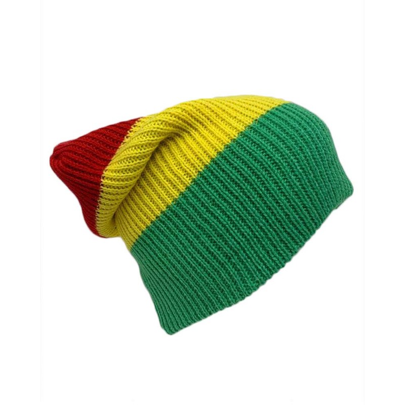 The Hatter Trendy Warm Soft Stretch Long Beanie (Rasta)