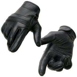 Milwaukee Leather MG7735 Women's Black Leather Gel Palm Motorcycle Hand Gloves W/Flex Knuckles - Small