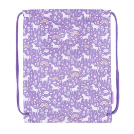 Gym Bag, 18 x 13 cm, 32 x 42 x 0.3 cm, Drawstring, Polyester, Back to School, Holiday, Children's Bag, Unicorn Dreams