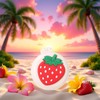 Strawberry Travel Hair Brush, Folding Round Massage Brush with Mini