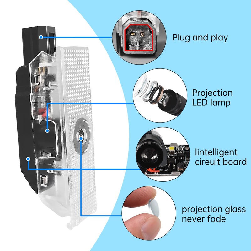 2 Pack LED Car Door Projector Courtesy Lights Ghost Shadow