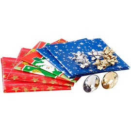 infactory Wrapping Paper: 14-Piece Christmas Gift Wrapping Set (Christmas Wrapping Paper Set, Christmas Paper, Gift Wrapping)