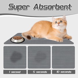 Le courant Dog Bowl Mats for Food and Water, Cat Feeding Mat, Non-Slip Super Absorbent,No Stains Quick Dry Dog Water Dispenser.for Messy Drinkers.Easy Clean.Dog & Cat