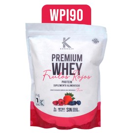 KARDAGAR Whey Protein Isolate WPI90 Premium Alta Pureza Frutos Rojos Endulzado con Stevia Baja en Carbohidratos 1% y 26g de Proteina en polvo por porción Keto Friendly 33 servicios de 30g Envase 1Kg