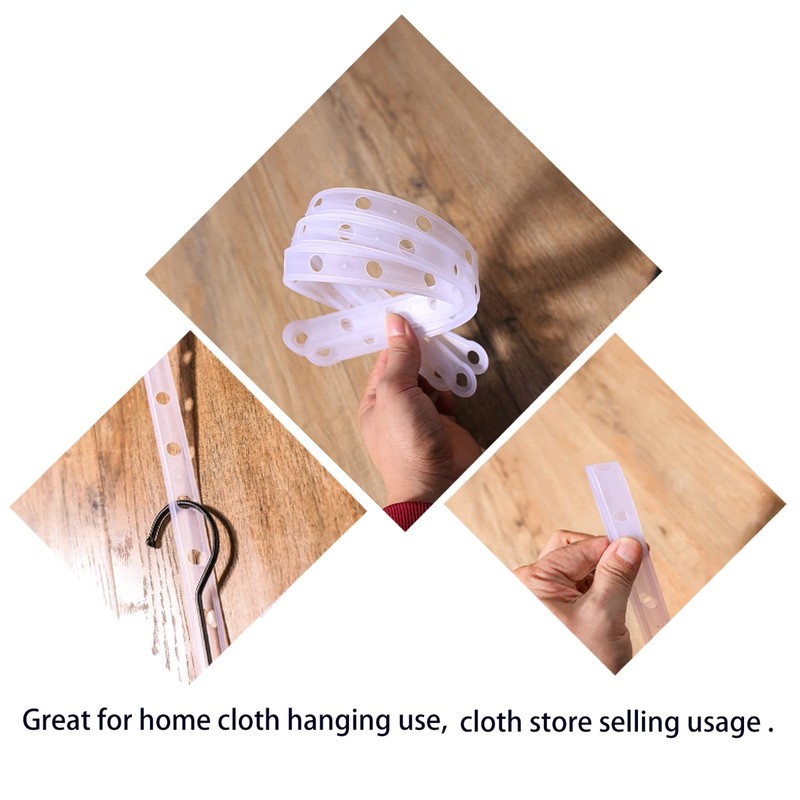 20 Pcs 18.9'' x 0.78'' Plastic White Display Hanger Strips