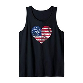 Betsy Ross Heart Shape Flag 1776 American Pride 13 Stars Tank Top