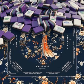 160 Tiles American Mahjong Set with Imperial Floral Navy Mat Purple4-Layer Engraved Acrylic Tiles Ready to ShipColor: Purple tiles