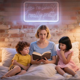 Asou You're Like Really Pretty Neon Sign White Light Led Neon Signs for Room Decor Led Wall Sign for Girls’ Bedroom Wall, Women's Bathroom and Fitting Room