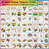 CHARLENT Temporary Rainbow Tattoo, 148 Individual Sheets - Pride Tattoos,