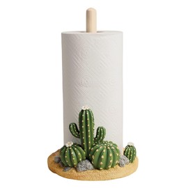 WAIT FLY Cactus Pattern Paper Towel Holder Stand Resin Tissue Stand Roll Holder for Kitchen Countertop Office