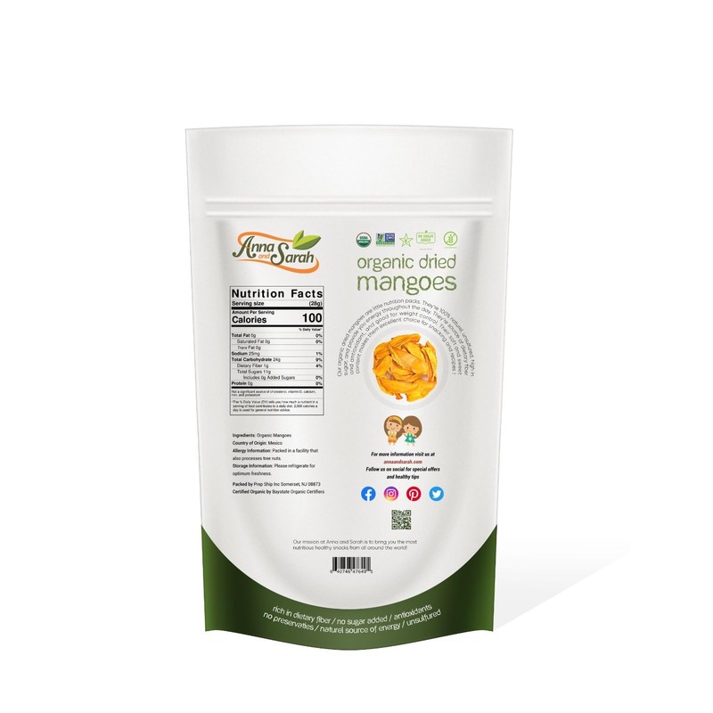 Anna and Sarah Dried Organic Mango, No Sugar Added, No