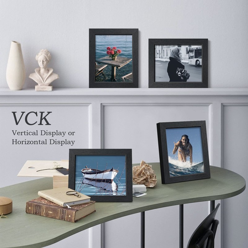 VCK 8x10 Solid Wood Picture Frame Set of 5,Textured Exclusive