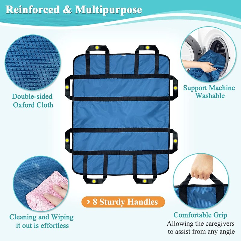 Positioning Bed Pad with Handles Hospital Sheets Transfer Board Belts