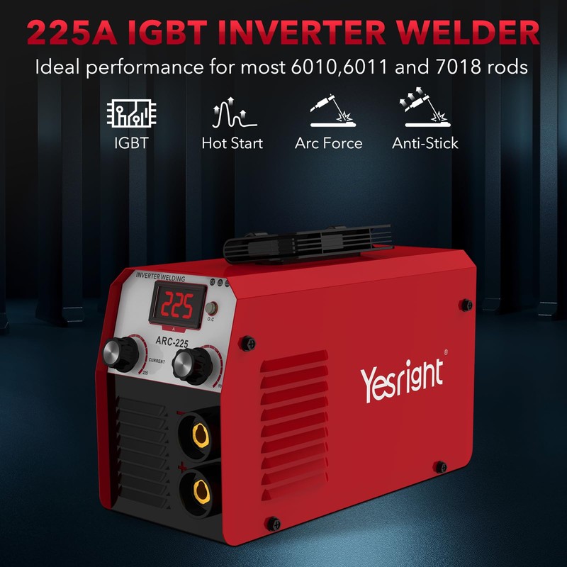 YesRight 225A Welding Machine 110V/220V Portable Stick Welder with Synergic