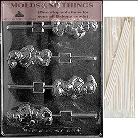 Soccer Girl and boy Sports Chocolate Candy Mold With © Molding Instruction + 25 Lollipop Sticks