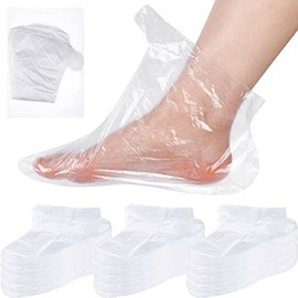 Hoolerry 500 fundas de plástico para pies para pies, calcetines de plástico para hidratar los pies, guantes de parafina, revestimientos de baño con ca