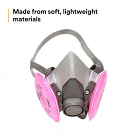 3M Half Facepiece Reusable Respirator Assembly Kit 6191, Size Small, P100, Lightweight, Comfortable, Easy to Adjust, Includes 2091 Particulate Filter, Welding, Soldering, Asbestos