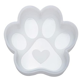 Paw Print with Heart Resin Silicone Mold - Large Car Freshie Molds for DIY Baking Aroma Beads Soap Candles