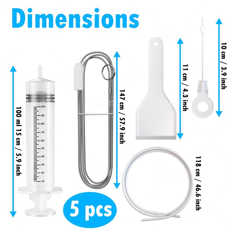 Fridge Drain Hole Cleaning Tool, 5 Pcs, Refrigerator Drain Hole