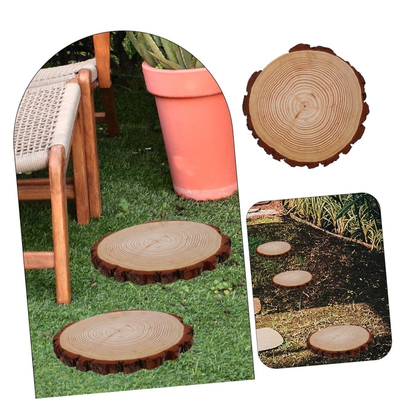 CIYODO 12 Garden Stepping Stones Outdoor Wooden Paving Artificial Stone