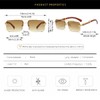 Gleyemor Mens Sunglasses Fashion Rimless Rectangle Sunglasses Square Frameless Sunglasses