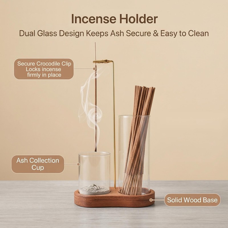 Incense Holder with 40 Pcs Palo Santo Incense Sticks -