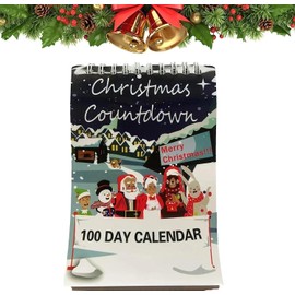 Yulun100 Day Christmas Countdown Calendar 2025, Advent Calendar, 2025 Calendar & Monthly Planner, Xmas Countdown Gift for Home Office Decor