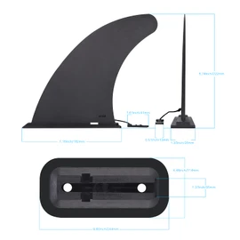 Zocipro 9 Inch Removable Universal SUP Fin with Fin Base, Nylon Reinforced Safe Surfboard SUP Fin, Stable and Lightweight, Suitable for Beginners for Longboard, Surfboard, Stand Up Paddling Board