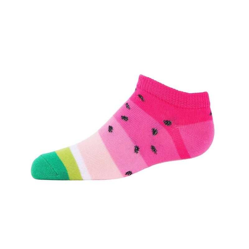 MeMoi Watermelon No Show Cotton Blend Socks 3-Pack Assorted 4-6