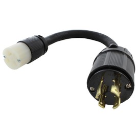 L15-30P 3-Phase 30A 250V 4-Prong Plug to 6-15/20R 250V 15/20A T-Blade (Flexible)