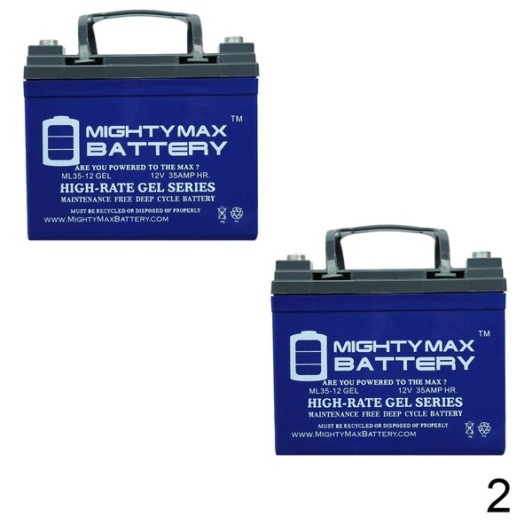 Mighty Max Battery 12V 35AH Gel Battery for Rascal 200T, 235,240,245,250PC,255-2 Pack Brand Product