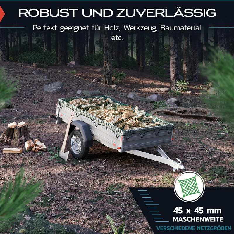 TRIBURG Trailer Net 1.5 x 2.7 with Corner Markings -