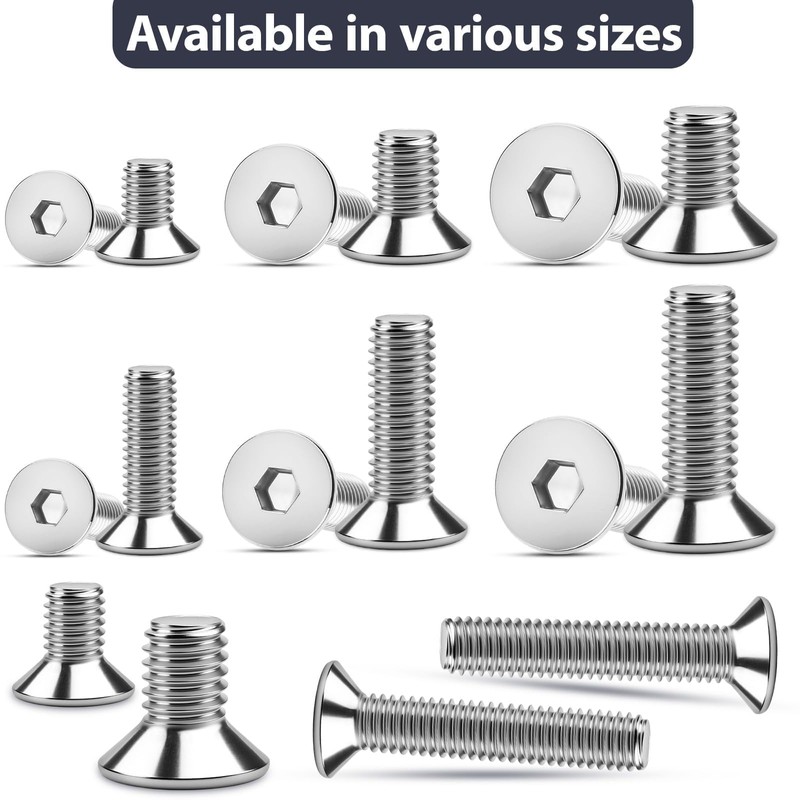 XRXYMQ 30 Pieces Countersunk Hex Socket M6 x 30 mm
