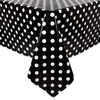 Micro-Pro Black/White Polka Dots Wipe Clean PVC Vinyl Tablecloth Cover