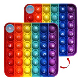 Alphabet Popper Fidggety Toy, Stress Relief Sensory Popping Game, Preschool Montessori Uppercase Lowercase Matching Game, ABC Letter Learning Educational Block (1 pcs Alphabet+Number)