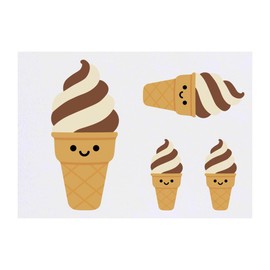 Azeeda 4 x 'Eistüte' Temporäre Tattoos - Wasserfest, Hautfreundlich & Ungiftig · Transfers in Verschiedenen Größen (TO00085776)