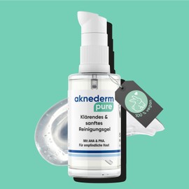 Aknederm Pure Cleansing Gel 50 ml I Gentle Wash Gel Face with AHA & PHA I Clarifying Face Wash Gel for a Thorough & Mild Face Cleansing I Vegan/Fragrance-Free & Paraben-Free