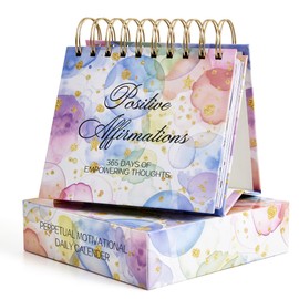 Bright Every Day Daily Flip Calendar with Inspirational Quotes - Motivational Perpetual Calendar Desk Office Home Decor for Women, Gifts Desk Accessories for Girls Positive Daily Affirmations