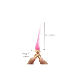 10 muñecas de trol de la suerte de pelo largo, colores de pelo surtidos, cuerpos de 0.78 pulgadas, pelo de 2 pulgadas. Adornos para pasteles, figuras de acción, proyecto escolar, artes y manualidades