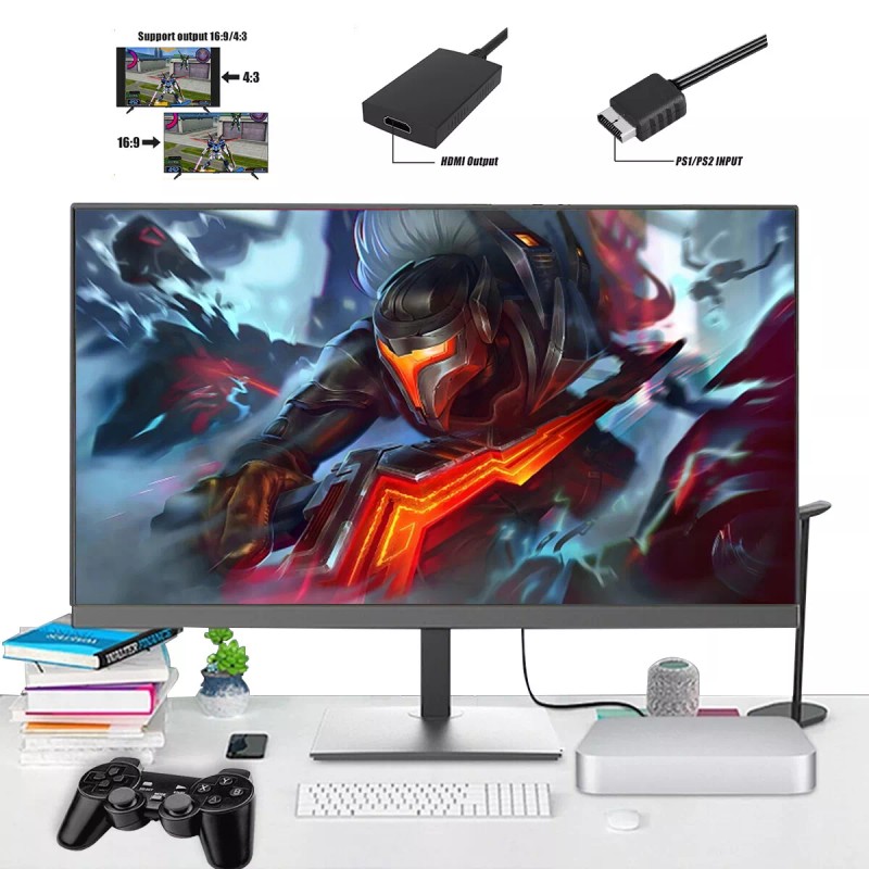 For Sony PS1 PS2 to HDMI Adapter Cable Game Console