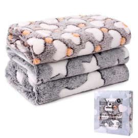 3 Pack Cat and Dog Blanket Soft & Warm Fleece Flannel Pet Blanket, Great Pet Throw Sleep Mat for Puppy Cats Small Dogs Cute Star/Love/Bone (Small 23" x 15")