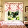 Country Rose Floral Valance Curtain Tie Up Gingham Ruffled Swag